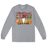 Heather Grey christmas calories dont count Long Sleeve Tee - CowhideDigitalArt