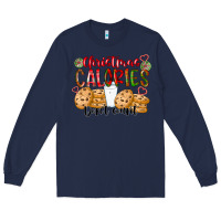 Navy christmas calories dont count Long Sleeve Tee - CowhideDigitalArt