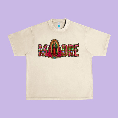 Madre Floral Aztec Leopard Urban Heavy Tee Designed By Jasminsmagicworld