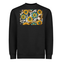 Black gemstone sunflower cowhide background Heavyweight Sweatshirt - Jasminsmagicworld