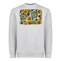 Heather Grey gemstone sunflower cowhide background Heavyweight Sweatshirt - Jasminsmagicworld