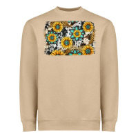 Mushroom gemstone sunflower cowhide background Heavyweight Sweatshirt - Jasminsmagicworld