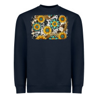 Navy gemstone sunflower cowhide background Heavyweight Sweatshirt - Jasminsmagicworld