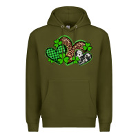 Army Green st patricks day western hearts Premium Hoodie - Artiststas