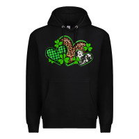 Black st patricks day western hearts Premium Hoodie - Artiststas