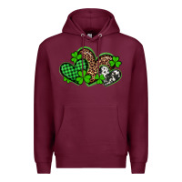 Burgundy st patricks day western hearts Premium Hoodie - Artiststas