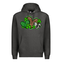 Charcoal Heather st patricks day western hearts Premium Hoodie - Artiststas