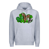 Heather Grey st patricks day western hearts Premium Hoodie - Artiststas