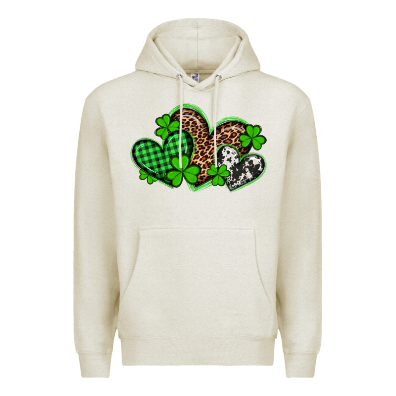 St Patricks Day Western Hearts Premium Hoodie by Artiststas | Teevron