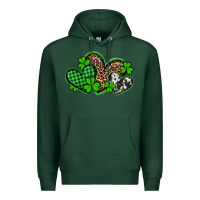 Sports Green st patricks day western hearts Premium Hoodie - Artiststas