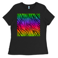 Black colorful zebra seamless pattern Ladies Tee - BundleAndBundleShop