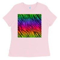 Bubblegum Pink colorful zebra seamless pattern Ladies Tee - BundleAndBundleShop