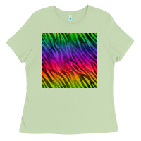 Matcha colorful zebra seamless pattern Ladies Tee - BundleAndBundleShop