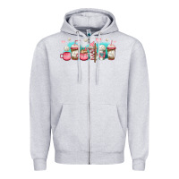 Heather Grey volleyball coffee cups Zipper Hoodie - Jasminsmagicworld