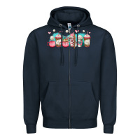 Navy volleyball coffee cups Zipper Hoodie - Jasminsmagicworld