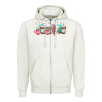 Oatmeal Heather volleyball coffee cups Zipper Hoodie - Jasminsmagicworld