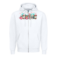 White volleyball coffee cups Zipper Hoodie - Jasminsmagicworld
