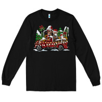 Black festive farm animal christmas truck Long Sleeve Tee - CowhideDigitalArt