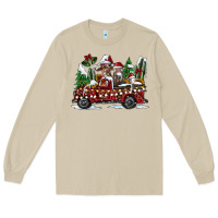 Mushroom festive farm animal christmas truck Long Sleeve Tee - CowhideDigitalArt