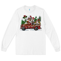 White festive farm animal christmas truck Long Sleeve Tee - CowhideDigitalArt