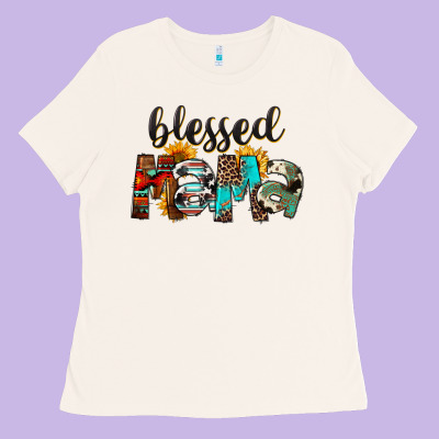 Blessed Mama Ladies Tee Designed By Fadigitalartstudio