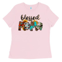 Bubblegum Pink Blessed Mama Ladies Tee - FaDigitalArtStudio