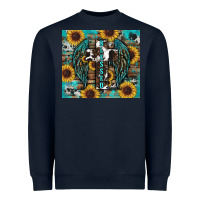 Navy western blessed sunflower's Heavyweight Sweatshirt - RanaPortraitStore