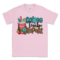 Bubblegum Pink coffee teach repeat Classic Tee - OliviaCreatesArt