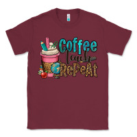 Burgundy coffee teach repeat Classic Tee - OliviaCreatesArt