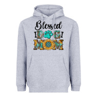 Heather Grey Blessed dog mom Heavyweight Hoodie - RanaPortraitStore