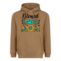 Toasted Coconut Blessed dog mom Heavyweight Hoodie - RanaPortraitStore