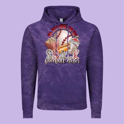 I Am Just Here For The Snack Baseball Sister Vintage Hoodie Designed By Racoondesign