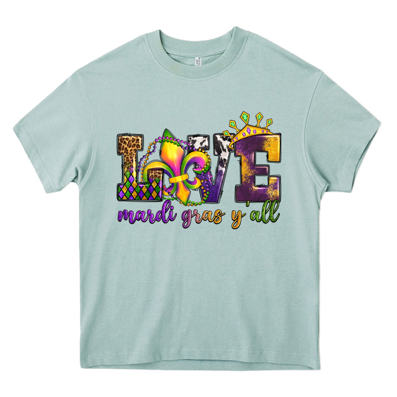 Love. Ardi Gras Y'all Heavy Core Tee by OliviaCreatesArt | Teevron