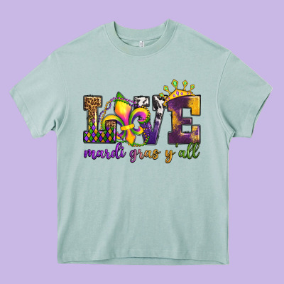 Love. Ardi Gras Y'all Heavy Core Tee Designed By Oliviacreatesart