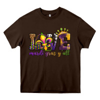 Chocolate Brown love. ardi gras y'all Heavy Core Tee - OliviaCreatesArt