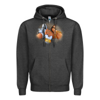 Charcoal Heather Sneaker and heel afro woman Zipper Hoodie - RanaPortraitStore