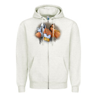 Oatmeal Heather Sneaker and heel afro woman Zipper Hoodie - RanaPortraitStore