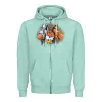 Seafoam Sneaker and heel afro woman Zipper Hoodie - RanaPortraitStore