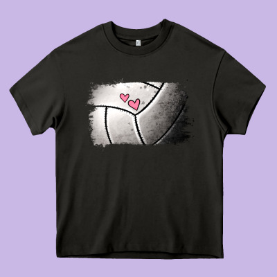 Volleyball Brushstroke Heavy Core Tee Designed By Jasminsmagicworld