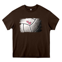 Chocolate Brown volleyball brushstroke Heavy Core Tee - Jasminsmagicworld