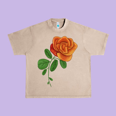 Burst Of Joy Rose Urban Heavy Tee Designed By Lillyallendesigns