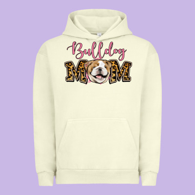 Bulldog Mom Urban Hoodie Designed By Jasminsmagicworld