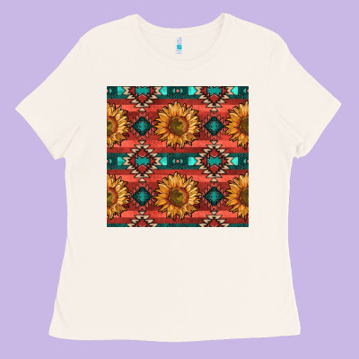 Native American Aztec Seamless Pattern 2 Ladies Tee Designed By Bundleandbundleshop