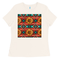 Bone native american aztec seamless pattern 2 Ladies Tee - BundleAndBundleShop
