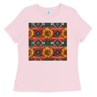 Bubblegum Pink native american aztec seamless pattern 2 Ladies Tee - BundleAndBundleShop
