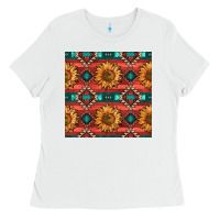 White native american aztec seamless pattern 2 Ladies Tee - BundleAndBundleShop
