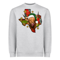 Heather Grey christmas texas highland cow Heavyweight Sweatshirt - Jasminsmagicworld