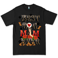 Black Best dog mom ever Mother's Day Premium Tee - FaDigitalArtStudio