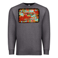 Charcoal Heather christmas serape sunflower background Premium Sweatshirt - Jasminsmagicworld