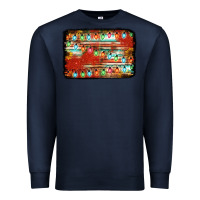 Navy christmas serape sunflower background Premium Sweatshirt - Jasminsmagicworld